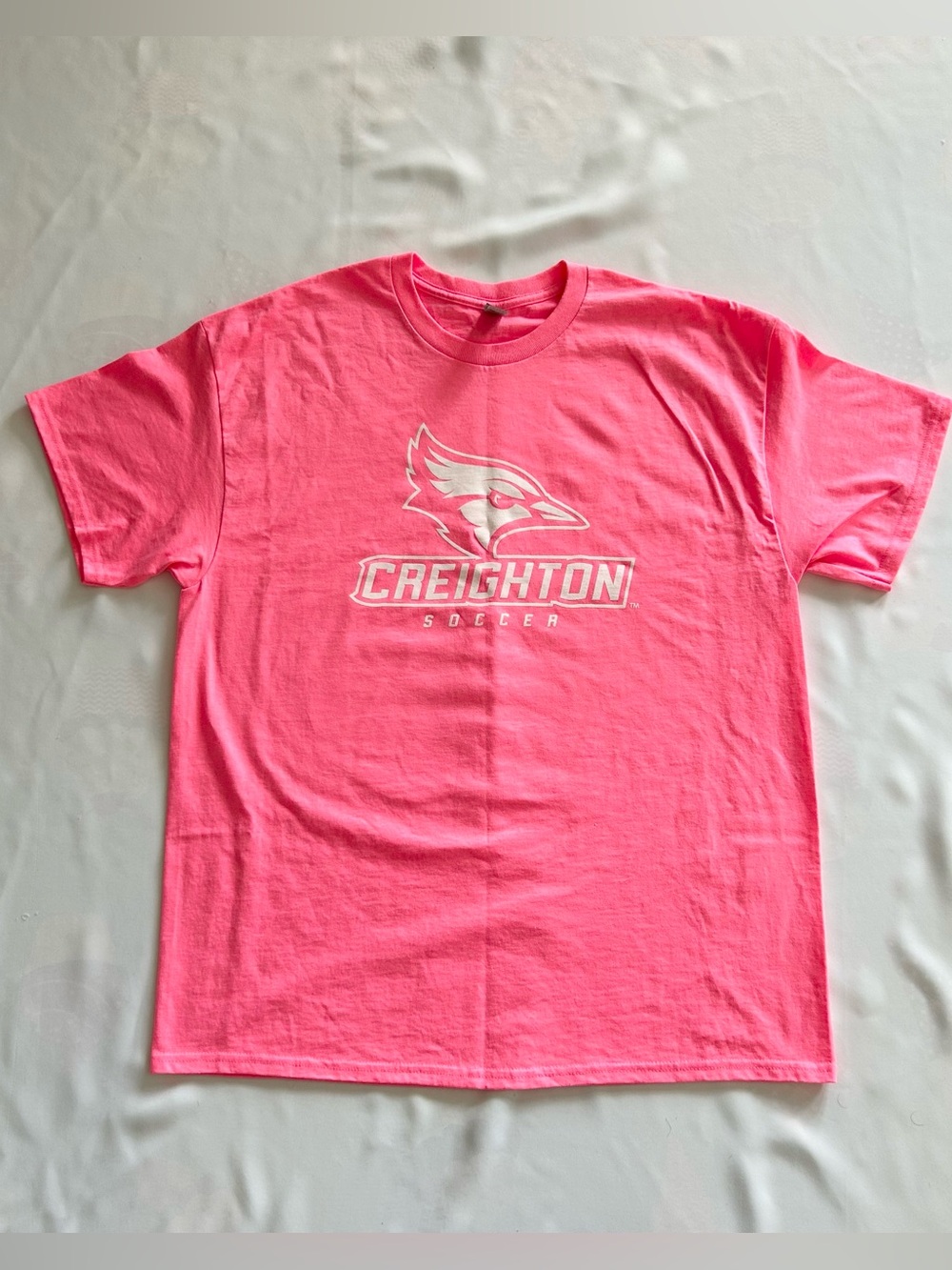 NWOT XL Creighton Bluejays Hot Pink Tshirt Soccer Fan Cotton Blend Athletic Logo